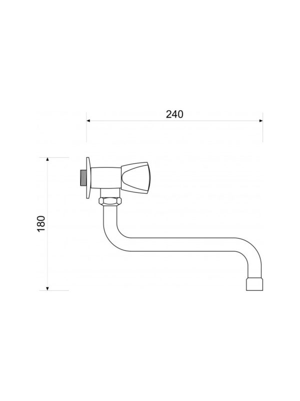 Baterija za lavabo MINOTTI zidna S lula 200 - skica