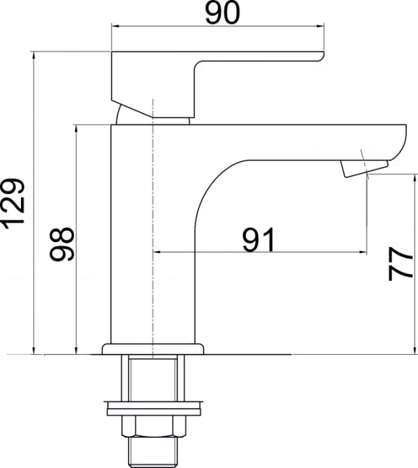 Baterija za lavabo MINOTTI PRIMA za hladnu vodu - skica