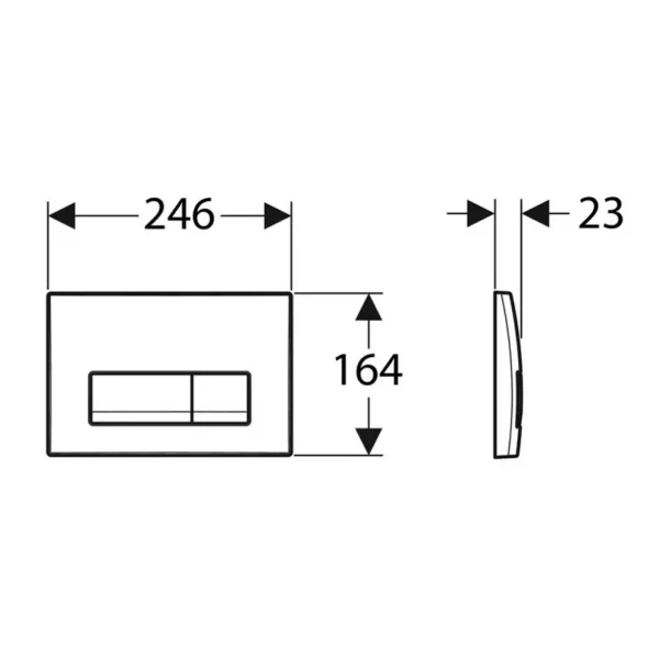 Geberit tipka Delta 50 2022 bela - 115.119.11.1 - skica