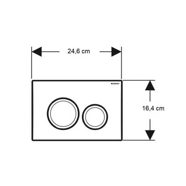 Geberit tipka Delta 20 bela - 115.127.11.1 - skica