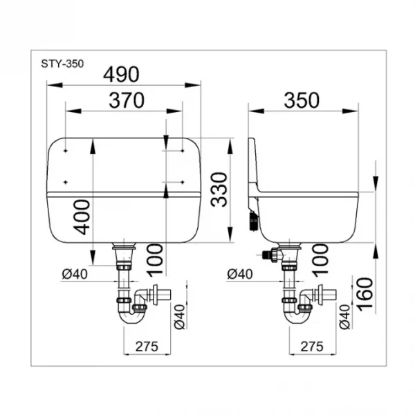 Vindabona STYRON 490x350mm crna - skica