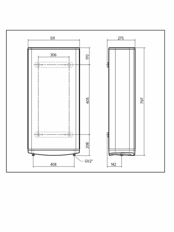 Bojler Ariston Velis Pro WiFi 50 litara - skica