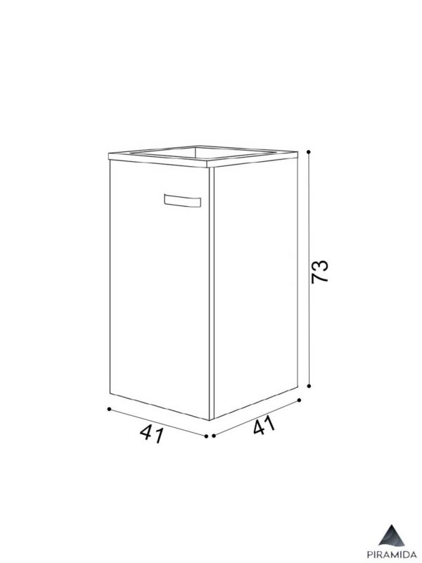 Lavabo sa ormarićem Euridika 40cm Piramida - skica
